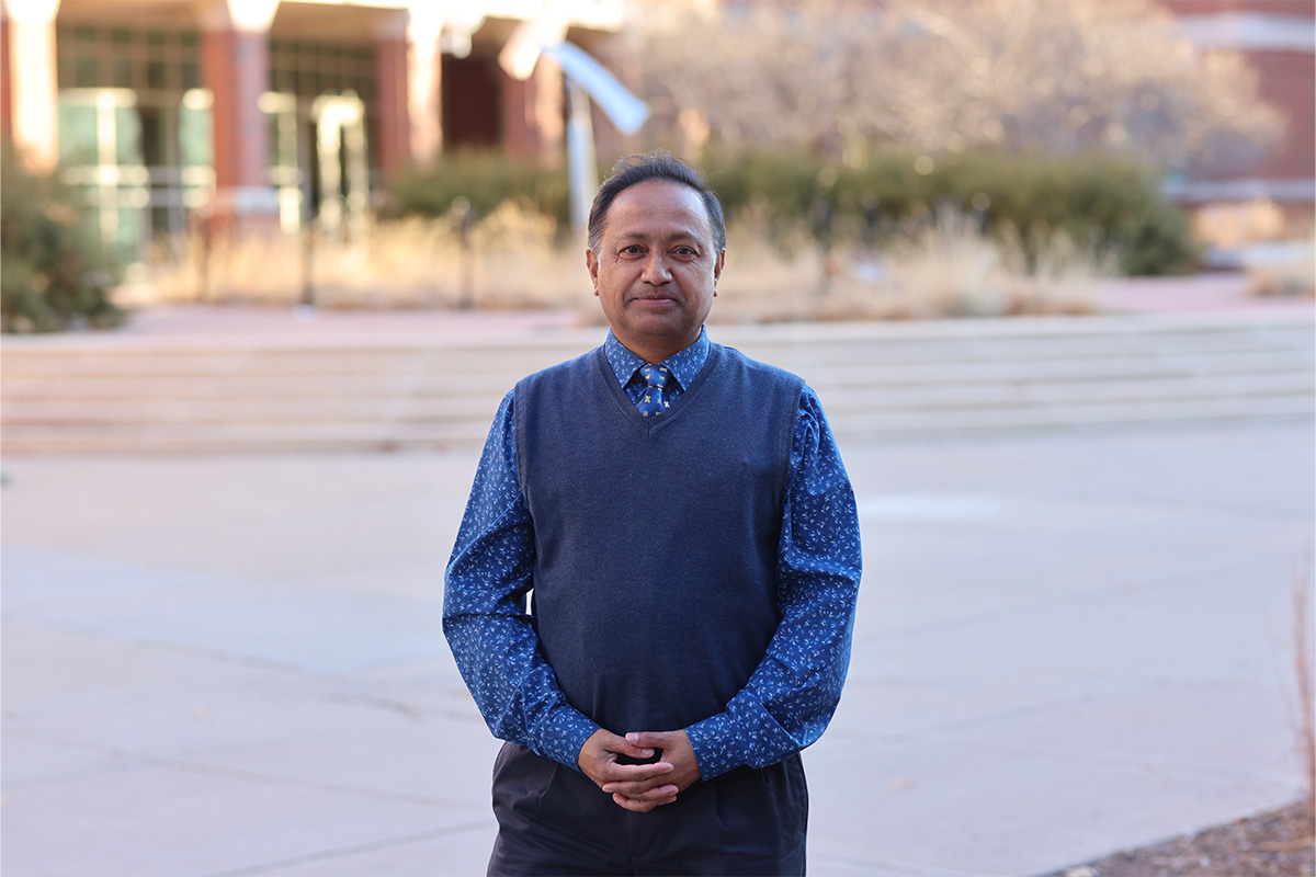 Dr. Sundar Madihally, a Chemical Engineering professor in the College of Engineering, Architecture and Technology was recently named an American Institute of Chemical Engineers Fellow. He is pictured outside of Engineering South with the ATRC behind him.
