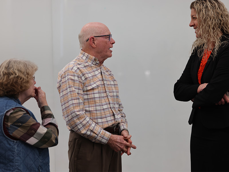 Richard Ball speaks at reception to recognize gift honoring his Grandfather 
