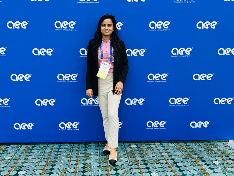 Kritika Bhandari poses for a photo at a event for the Association of Energy Engineers