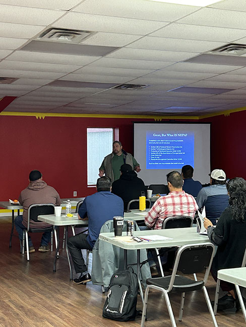 TTAP training attendees seated while instructor presents class material TTAP training attendees seated while instructor presents class material