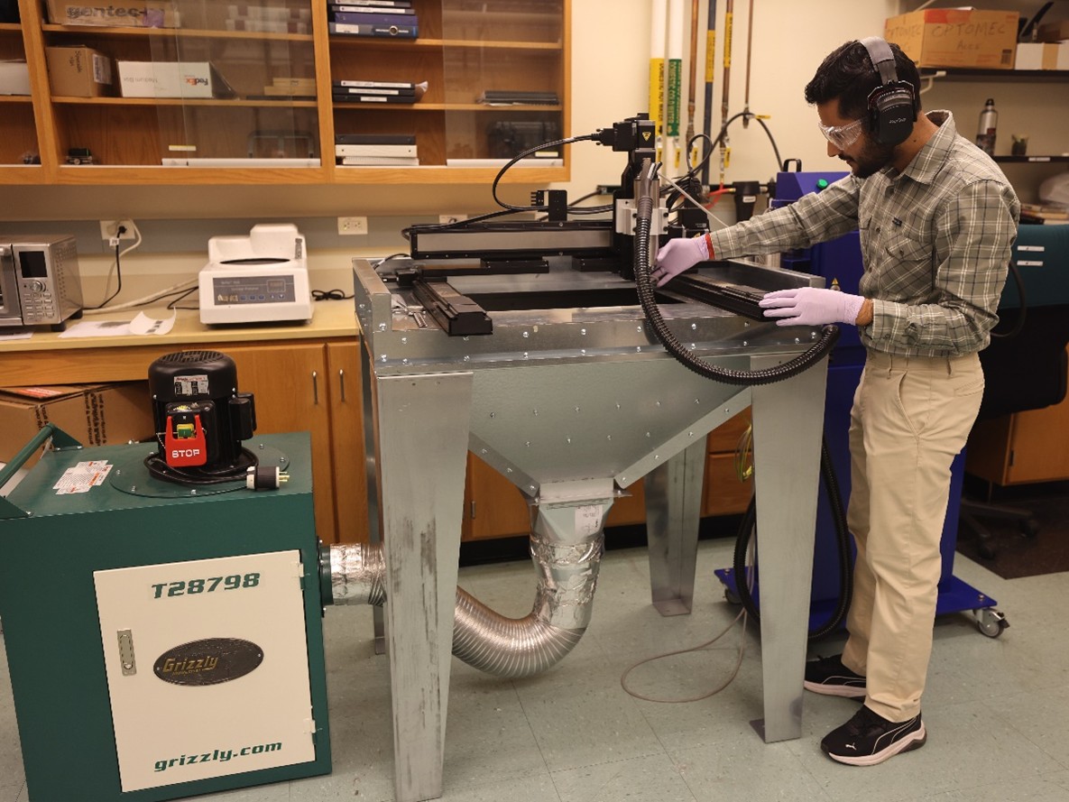 student bunty working with 3d print metals