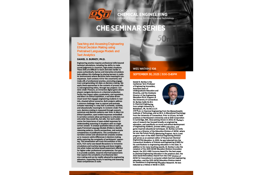 ceat seminar series flyer for daniel burkey