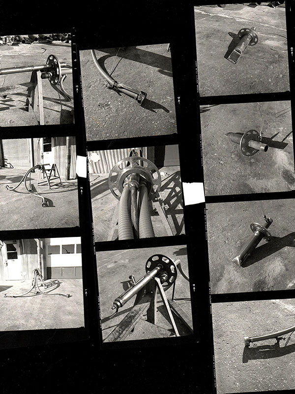 a black and white proof sheet of components of a nuclear cleaning project. a black and white proof sheet of components of a nuclear cleaning project.