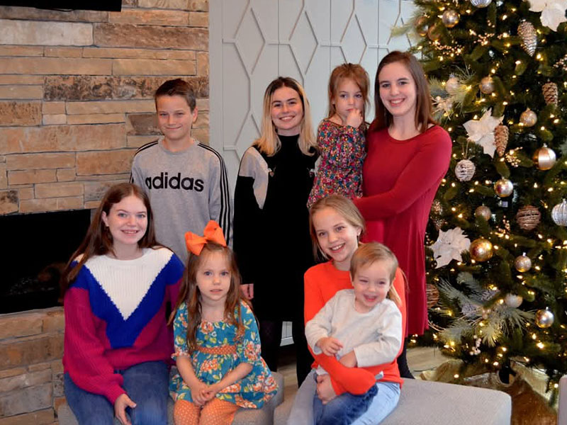 A group photo of young siblings and cousins. A group photo of young siblings and cousins.