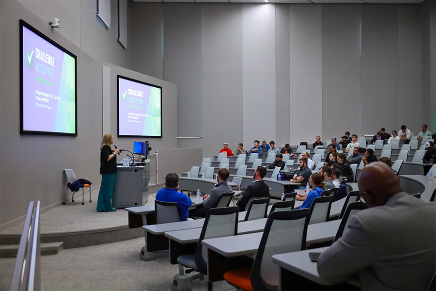 Ginger Scoggins gives talk