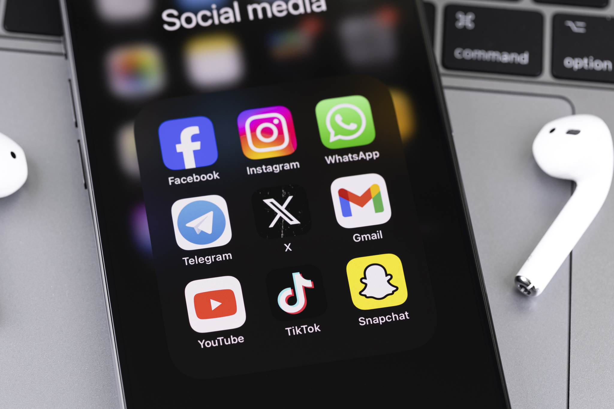 social media apps on a phone