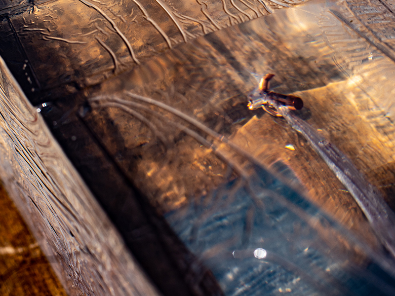 Ballistics gel after a test round