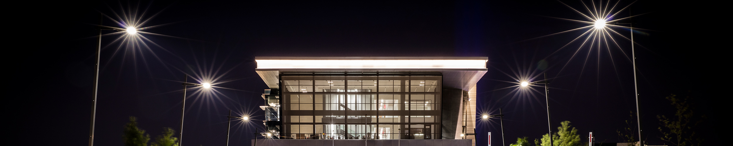 DISCOVERY building at night