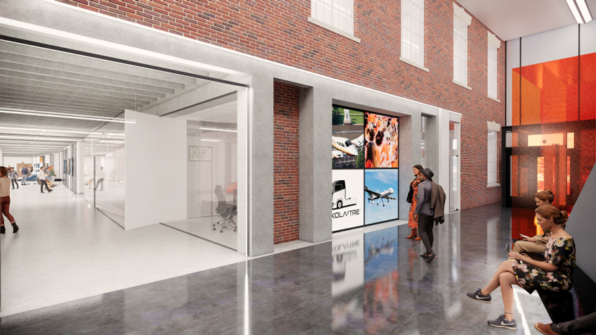 The east addition of Engineering South including a new lecture hall