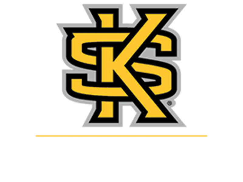 Yellow, black, and whit logo of Kennesaw State