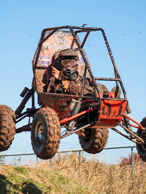 Baja car 94 flying through the air